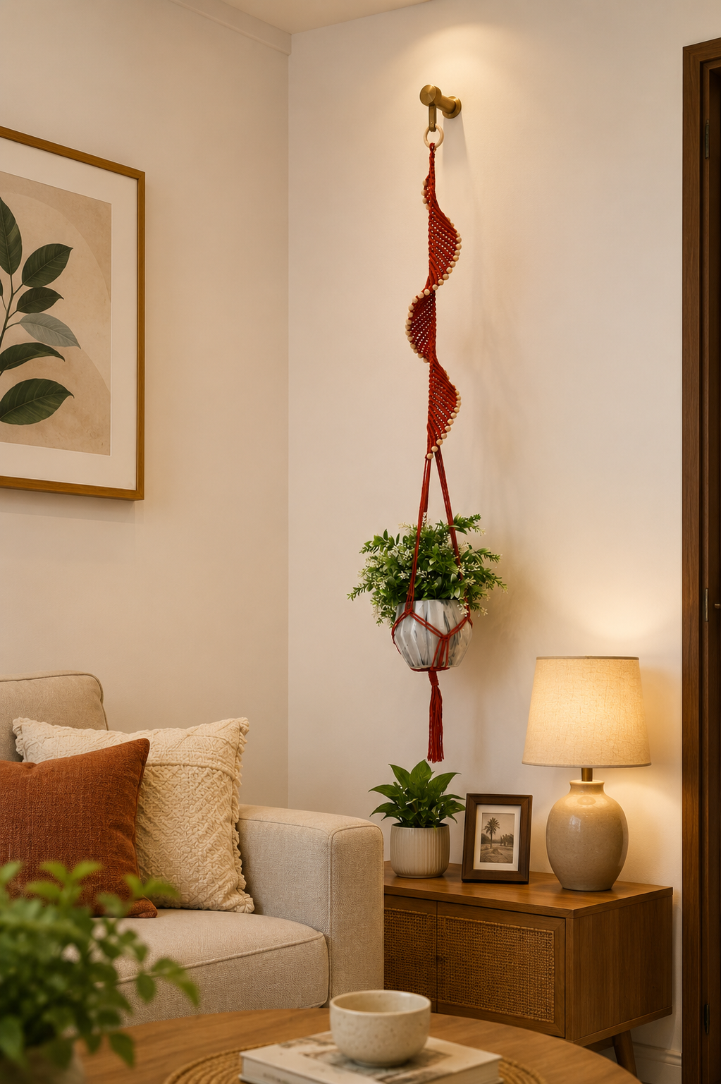 Spiral planter-Handmade Macramé Plant Holder - Image 3