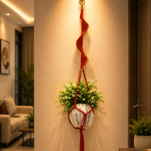 Spiral planter-Handmade Macramé Plant Holder