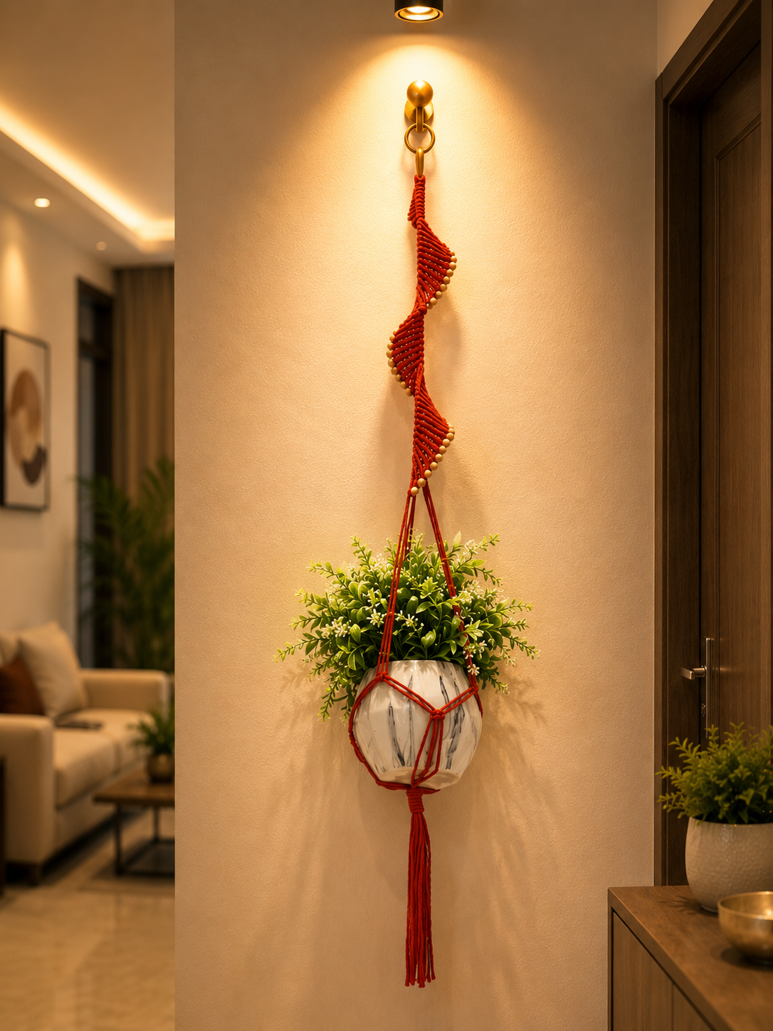 Spiral planter-Handmade Macramé Plant Holder