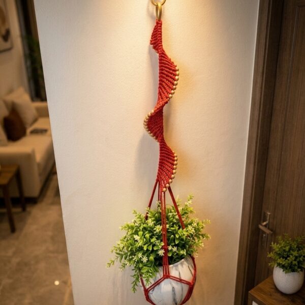 Spiral planter-Handmade Macramé Plant Holder