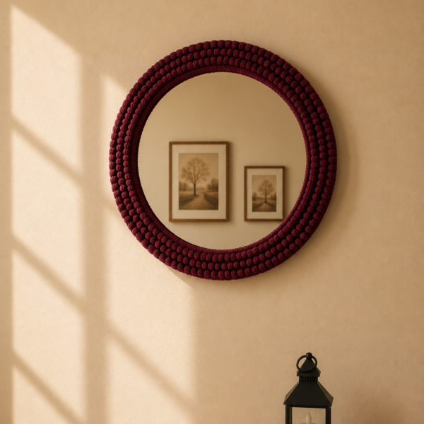 Wine Rose knot Mirror (20 inches)