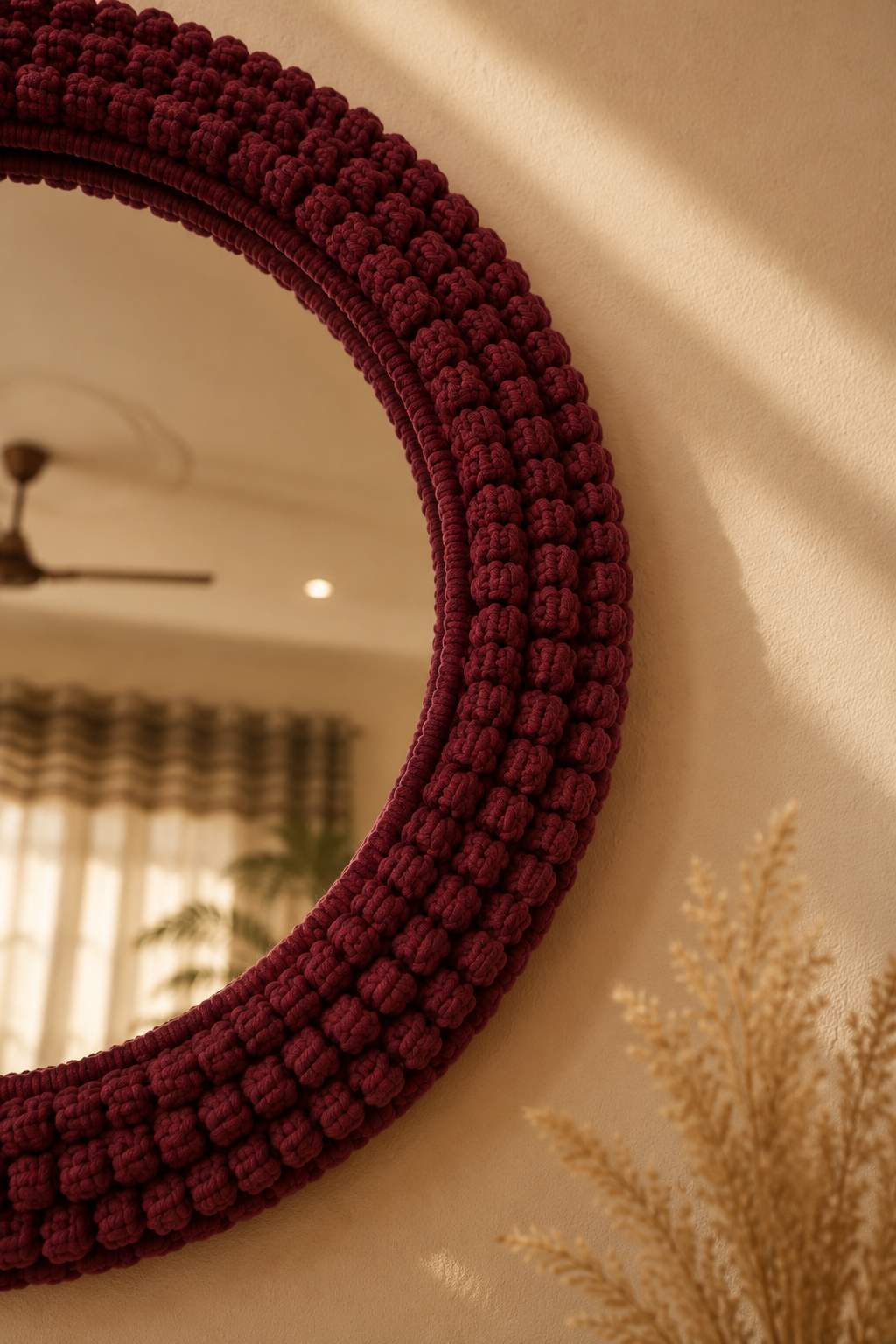 Wine Rose knot Mirror (20 inches) - Image 3