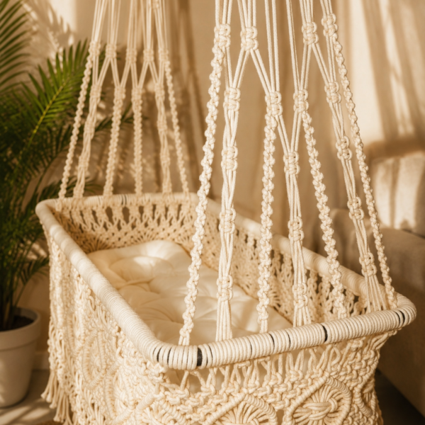 Macrame Hanging Baby Cradle