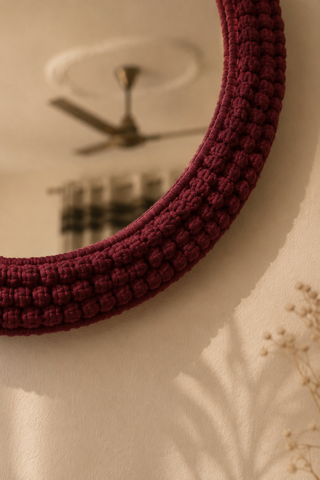 Wine Rose knot Mirror (20 inches) - Image 2